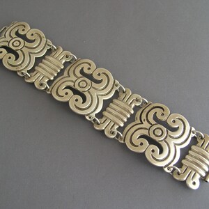 Pre Eagle Vintage Mexican Sterling Silver Wide Bracelet