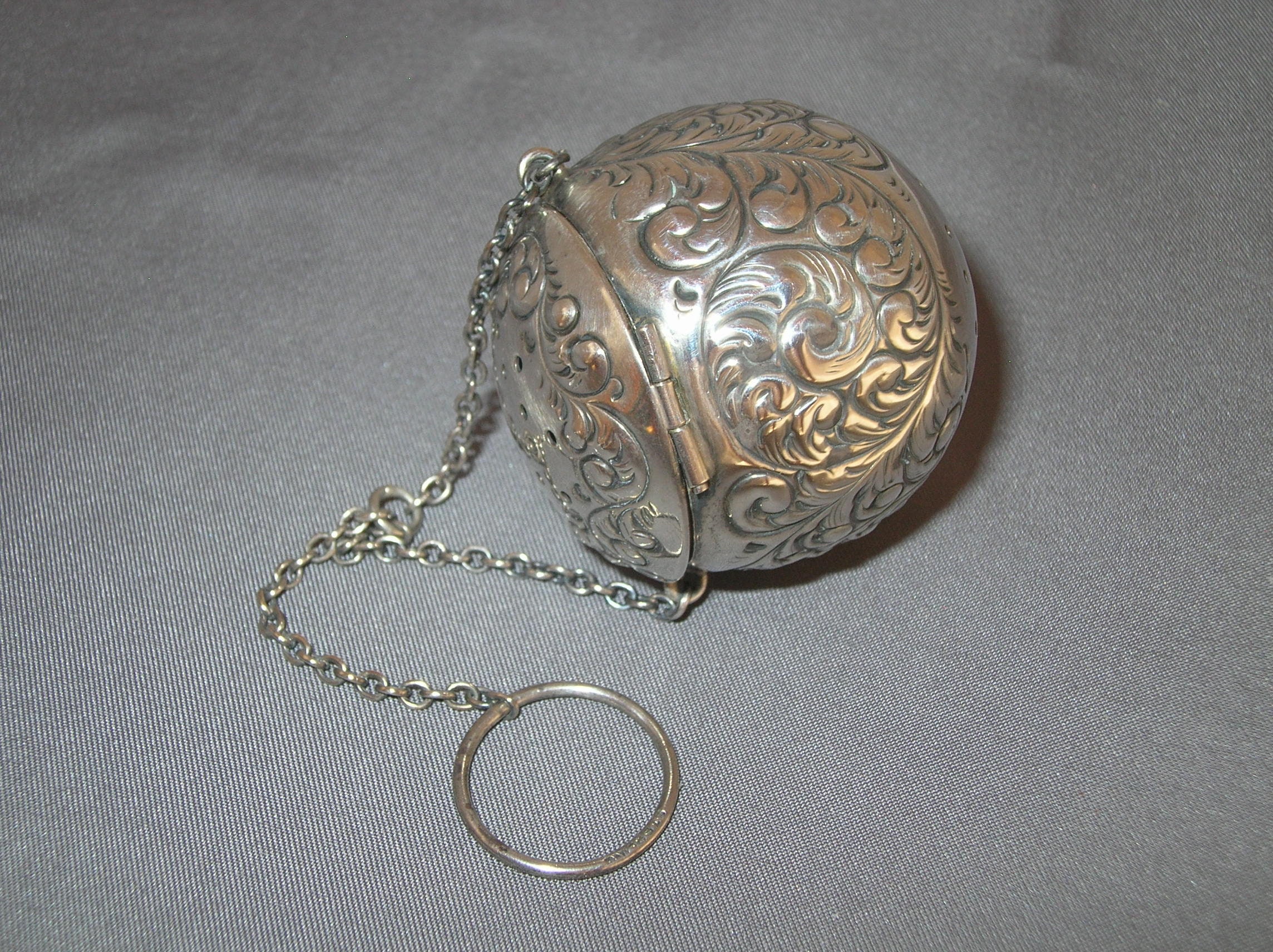 Antique Blackinton Sterling Silver All Over Repousse Tea Ball Teaball ...