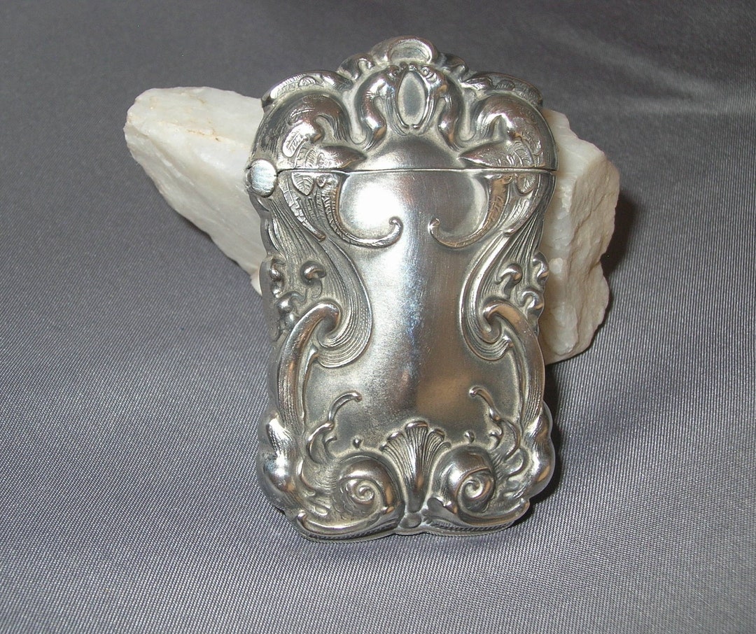 Antique Unger Bros Brothers Art Nouveau Sterling Silver Repousse Match ...