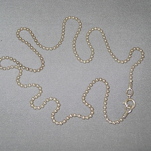 25&quot; Vintage Sterling Silver Ball Bead Beads Chain Necklace