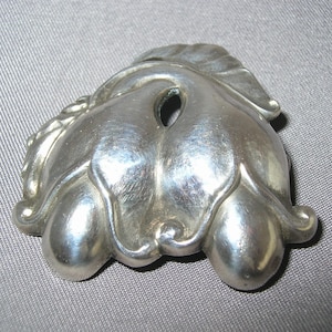 Early (1915-1930) GEORG JENSEN Sterling Silver Double Blossom Pin Brooch #210