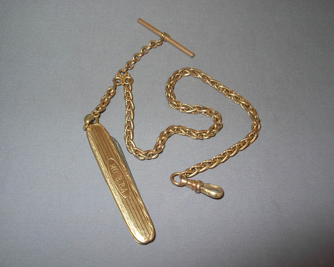 Antique 12 Pocket Watch Chain Tbar Fob Extender & Etsy