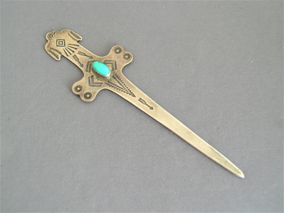 Vintage Native American Navajo Turquoise Silver Thunderbird