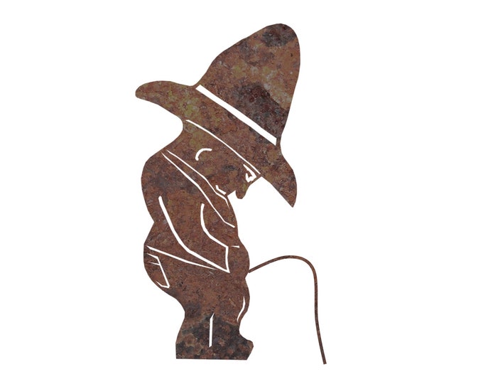 The Gardener | Rustic Garden Art | Pee on Sign | Water the Garden