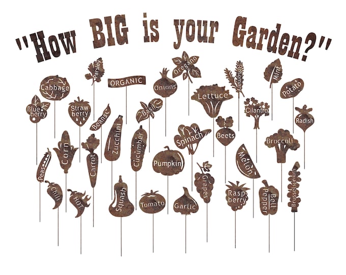 How BIG is your Garden? Save over 15% and Collect our Complete set of Vegetables Markers for your Garden