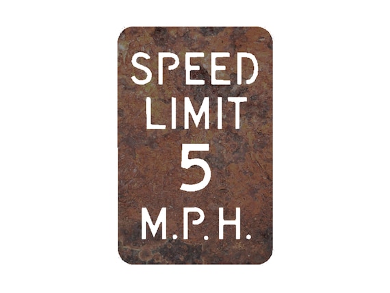 Personalized Rustic Metal Speed Limit Sign: Farmhouse Decor