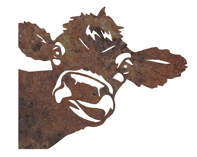 Shabby Chic | Cow Head | Rustic Metal Cow | Family Farms | Local Art
