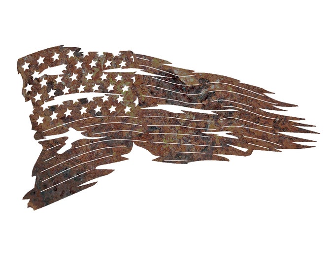 Distressed Flag | Rustic Tattered American Flag | Metal Flag | USA