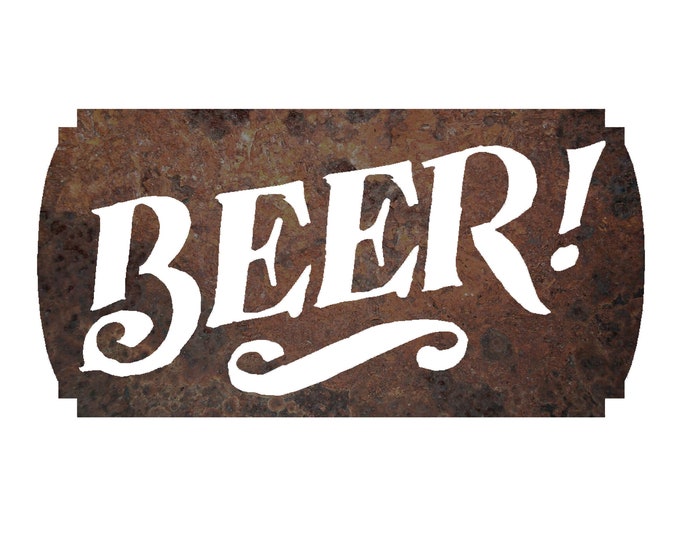 Rustic Metal BEER Sign | Tin Tacker Signs | BEER Sign for the Man Cave