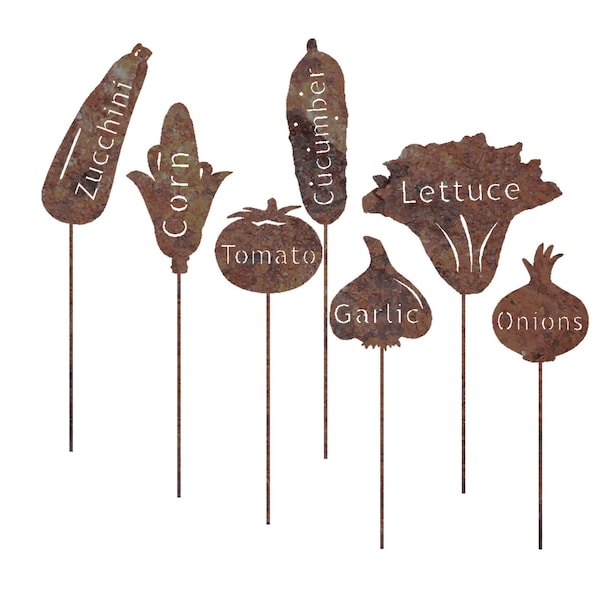 Garden Marker | Metal Art | Planter Box Signs | Vegetables Markers | Graden Stakes