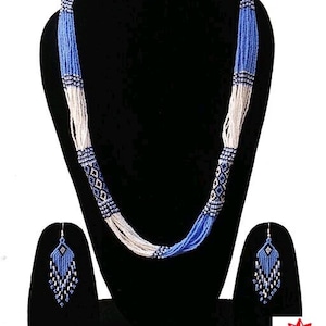 African Handmade Beaded Choker Necklace |Chunky|Ethnic |Tribal | Multicolor Necklace |Unique |African Woman Necklace with earring