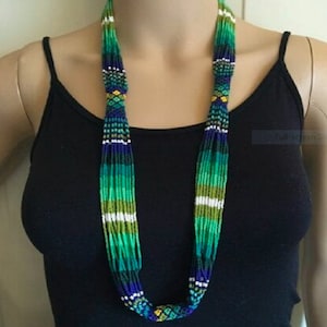 African Handmade Beaded Choker Necklace |Chunky|Ethnic |Tribal | Multicolor Necklace |Unique |African Woman Necklace with earring