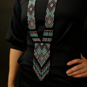 Ukrainian Gerdan Necklace |Chunky|Ethnic |Tribal |Bead Necklace |Unique |African Woman Necklace with earring,for gifted
