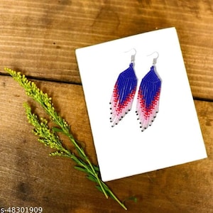 Perlenarbeit Ohrringe, Multi Farben Ohrringe Perlen Ohrringe ethnischen Ohrringe American native Seed Beads Ohrringe Fransen Ohrringe Boho Ohrringe