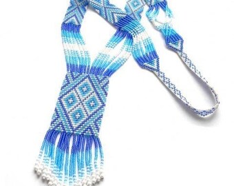 Ukrainian Gerdan, traditional Ukraine necklace, Handmade Jewelry, Beaded Necklace, Ukrainian Jewelry, long necklace Folk +Earring Free