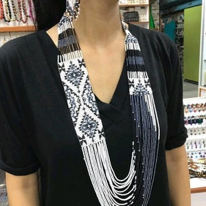 Ukrainian gerdan,Traditional Necklace,Beaded handmade,beaded Necklace,Ukrainian jewelry,long Necklace flok Ukrainian Nacklace, with earrings