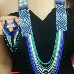 Ukrainian gerdan,Traditional Necklace, Beaded handmade ,beaded Necklace, Ukrainian jewelry, long Necklace flok Ukrainian Nacklace