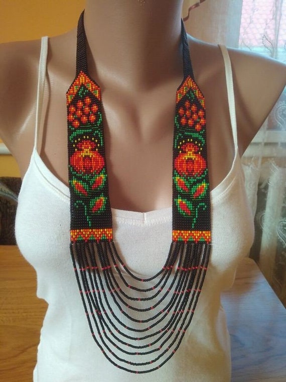 African,Handmad necklace ,Elegant, colorful, cultural,ethnic,Maasai Jewellery,beaded Necklace,charm necklace,long necklace,With Earrings