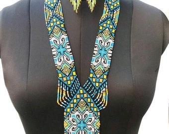 Ukrainian Gerdan, traditional Ukraine necklace, Handmade Jewelry, Beaded Necklace, Ukrainian Jewelry, long necklace Folk Ukrainian gerdan