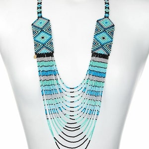 Ukrainian gerdan,Traditional Necklace,Beaded handmade,beaded Necklace,Ukrainian jewelry,long Necklace flok Ukrainian Nacklace, with Earrings