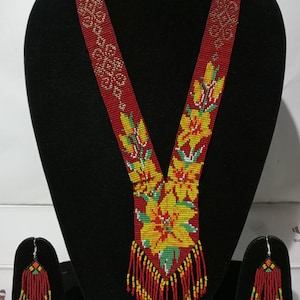 Yellow Flower Necklace,African pendant,massai jewellery,ethnic jewellery,handmade Necklace,for women,for wedding,for gifted, with Earring