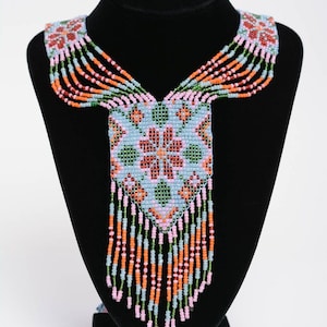Ukrainian gerdan,Traditional Necklace,Beaded handmade,beaded Necklace,Ukrainian jewelry,long Necklace flok Ukrainian Nacklace, with earrings