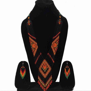 Ukrainian Nacklace/ethnic Jwellery/Fringe Nacklace/bead loom Nacklace /American style Jwellery image 1