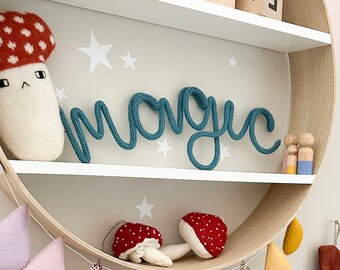 Magic Knitted Wire Wall Art / Scandi Style Wall Words / Playroom/ Nursery / Magical Kids Room Decor / Inspirational / Positive Affirmations