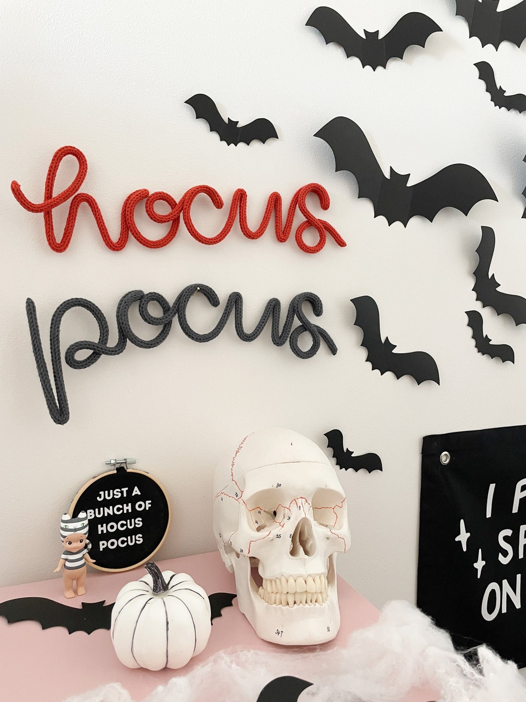 Hocus Pocus Halloween Decor Wall Sign Knitted Wire Words. - Etsy