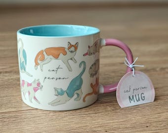 Taza de café, taza fina con diseño de gatos, lindo regalo para amantes de los gatos, divertida taza de gato, regalo para dueños de gatos, taza de té con gatitos, regalo para ella, taza para amantes de los animales