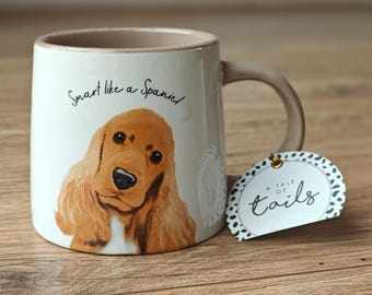 Taza de perro, taza de spaniel, regalo de Navidad para amantes de los perros