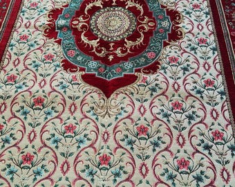 Alfombra de oración otomana: alfombra de oración musulmana de chenilla jacquard