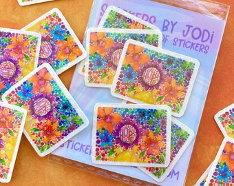 mini hope sticker, hope decal, floral sticker, doodle sticker, laptop decal, rainbow sticker, pride sticker, lbgtq, rainbow aesthetic