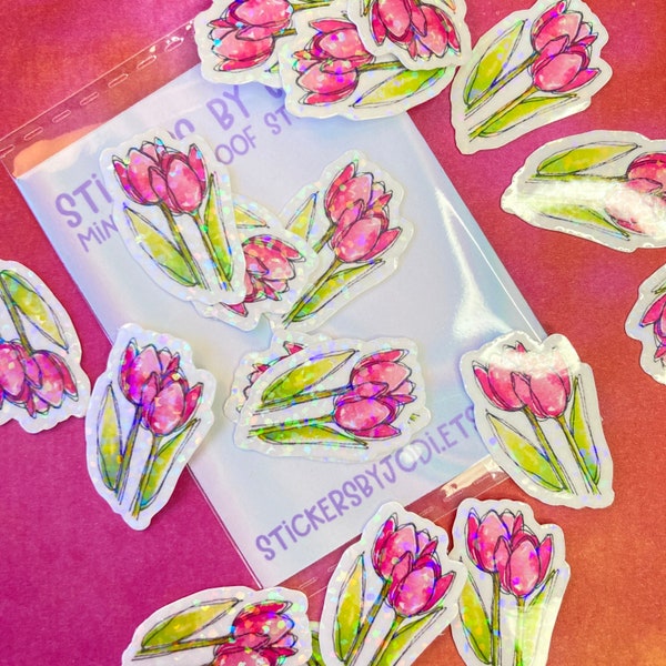 mini tulips sticker, sticker, mini stickers, mini sticker pack, spring stickers, easter stickers, tulip stickers, spring floral planner