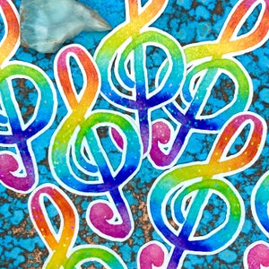 Treble Clef Sticker, 3.4 x 1.5 in.