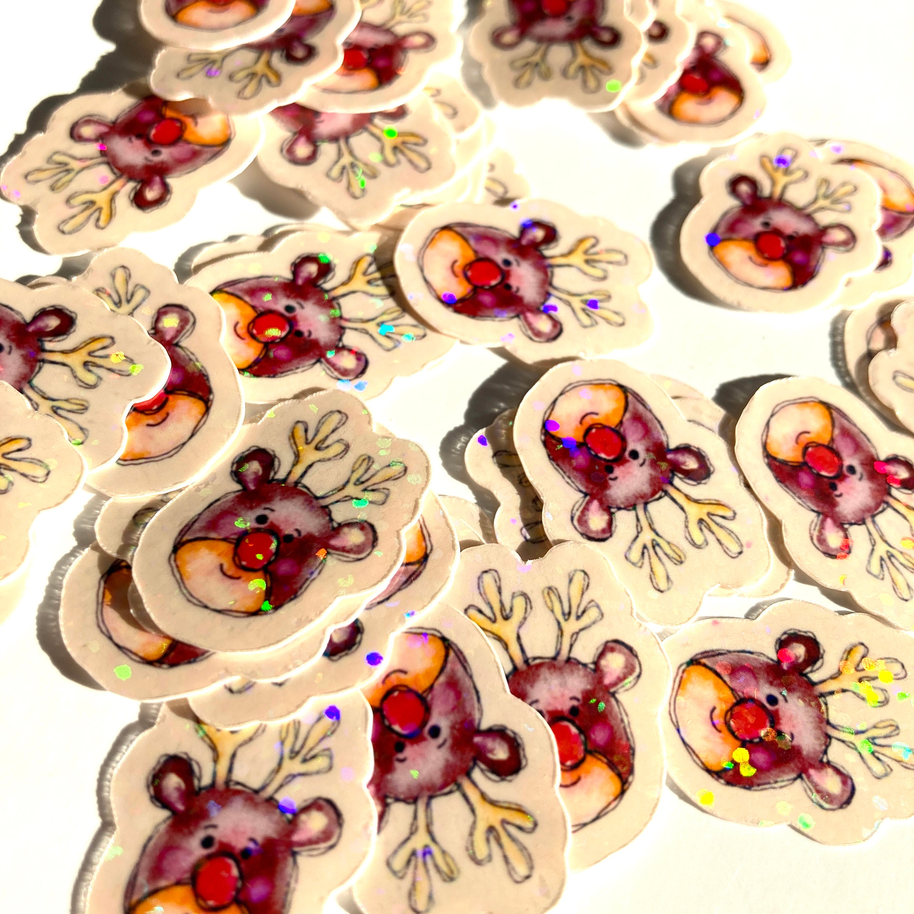 Little Reindeer Stickers, Mini Rudolph Stickers, Sticker Flakes ...