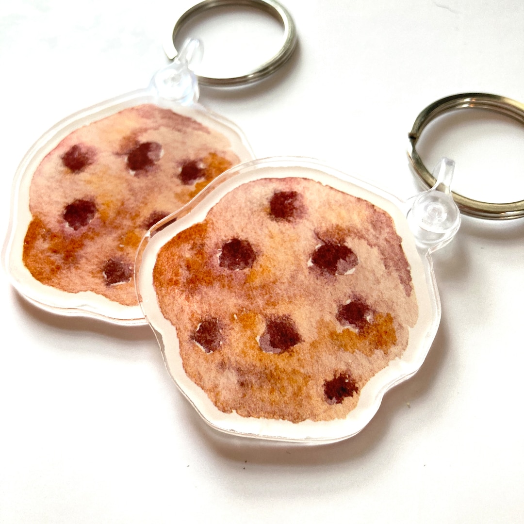 Cookie Keychain, Cute Chocolate Chip Cookie Key Charm for Backpack or ...