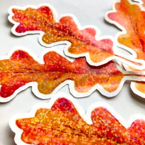 Fall Oak Leaf Sticker, Cute Autumn Stickers for Scrapbook, Laptop, Water Bottle, Hydroflask, Journal, and Plant Lover, Small Gift for Friend
