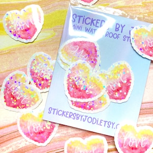 heart sticker mini pack, heart stickers, love stickers, planner stickers, ombre hearts, valentines day stickers, love hearts, tiny hearts