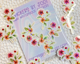 mini autocollant de fleurs sauvages, autocollants floraux, mini fleurs, autocollants d’enveloppe, mini autocollants, autocollants de la nature, autocollants boho, pack d’autocollants boho