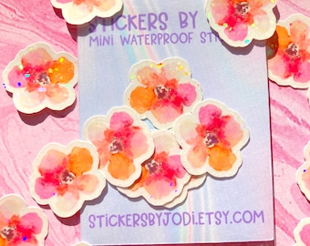 mini watercolor flower sticker, sticker, die cut decal, waterproof, water bottle sticker, hydroflask sticker, mini stickers, mini flowers