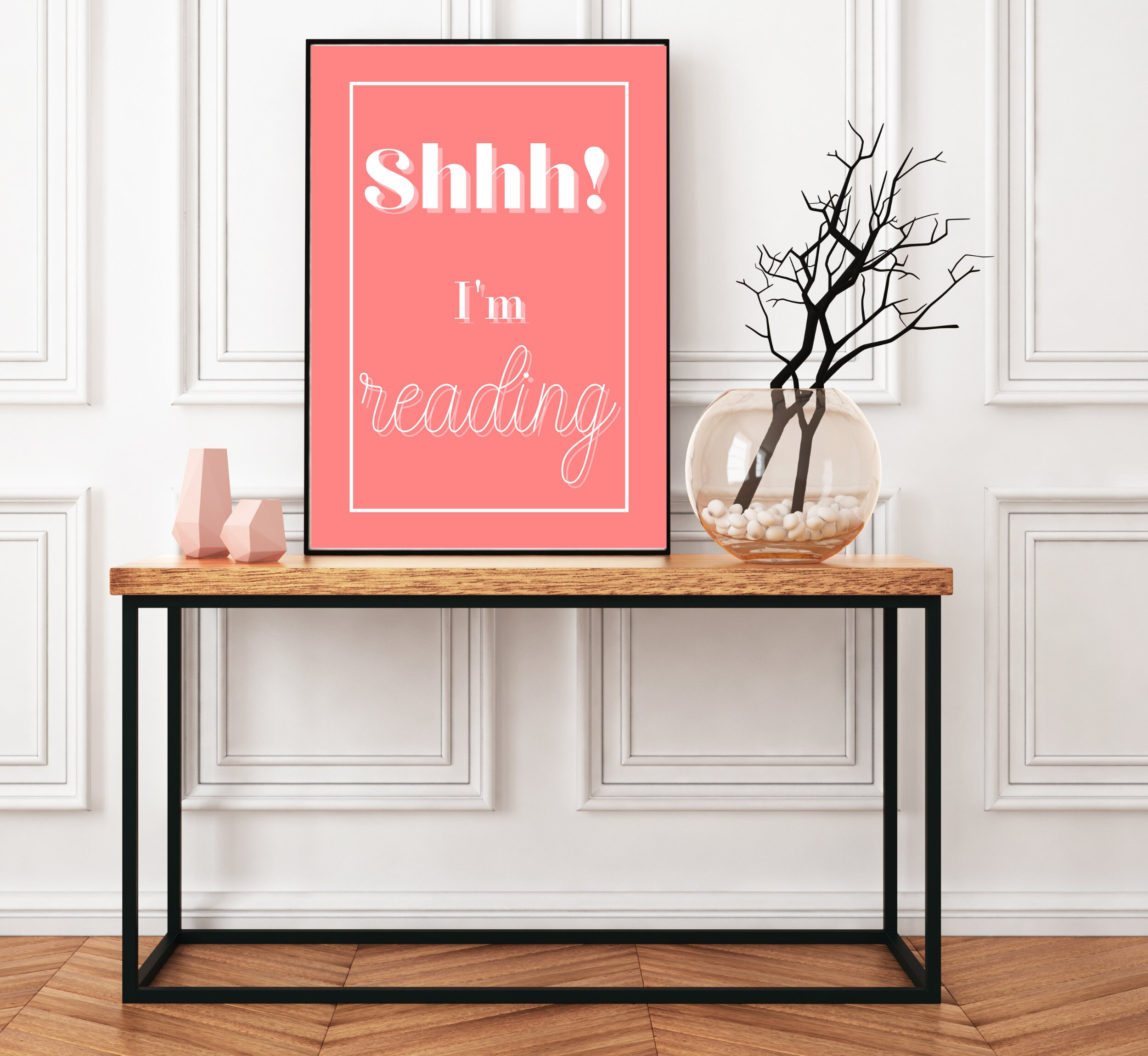 Shh I'm reading. Wall art for readers printable quotes | Etsy