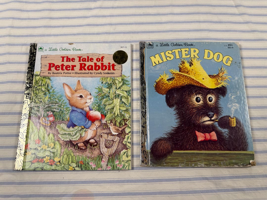 Vintage Little Golden Books Lot of 2 - Peter Rabbit & Mister Dog - Etsy