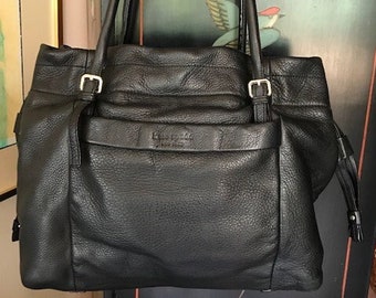 Kate Spade Soft Black Pebbled Leather Shoulder Bag #Q064