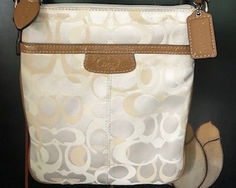 Coach Messenger Shoulder - Crossbody Signature Bag With Logo Charm Tag Attached!