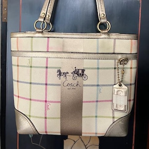 Plaid Coach Handbag - Etsy