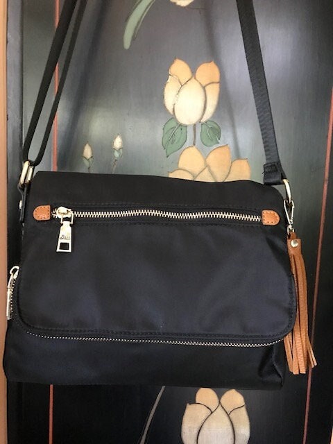 Black Nylon Messenger Crossbody Bag - Matalan