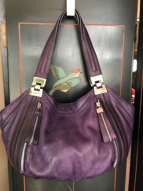 Makowsky purple theeaded purse