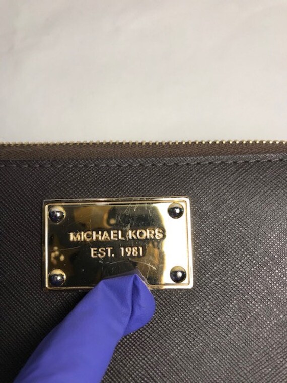 Michael Kors Jet Set Solid Dark Brown Leather Zip… - image 9