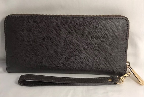 Michael Kors Jet Set Solid Dark Brown Leather Zip… - image 2